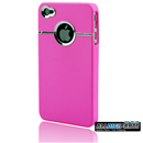 Deluxe Pink Case Cover With Chrome For iPhone 4 4G 4S