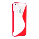 Red Clear S Line Flexible TPU Case Skin Cover with Hole for Apple iPhone 5 5th