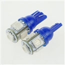 2PCS T10 5050 SMD Hyper Blue Car Smd Wedge 5 Led Light Bulbs 12V