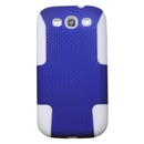 BLUE AND WHITE ORENGE APEX PERFORATED DOUBLE LAYER HARD CASE COVER FOR SAMSUNG GALAXY S 3 III