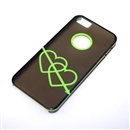 Gray Translucent Green Dual Hearts Ultra Thin Hard Case Cover for Apple iPhone 5 5G 5th Gen