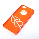 White Dual Hearts Ultra Thin Orange Translucent Hard Case Cover For iPhone 5 5G