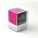 Mini Speaker Portable Micro SD TF MP3 Music Player FM Radio USB Disk Screen Hot Pink