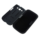 Black Snap-on Case Cover Black Stand and Holster for Samsung Galaxy S III S3 i9300