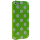 Green with White Wave Point Dot Soft Back Case Cover Skin for iPhone 5 5G 5th Gen New