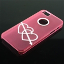 White Dual Hearts Ultra Thin Pink Translucent Hard Case Cover For iPhone 5 5G
